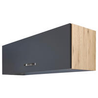 KÜCHENOBERSCHRANK 100/32/32 cm  in Dunkelgrau, Eiche San Remo  - Edelstahlfarben/Dunkelgrau, MODERN, Holzwerkstoff/Metall (100/32/32cm) - FlexWell