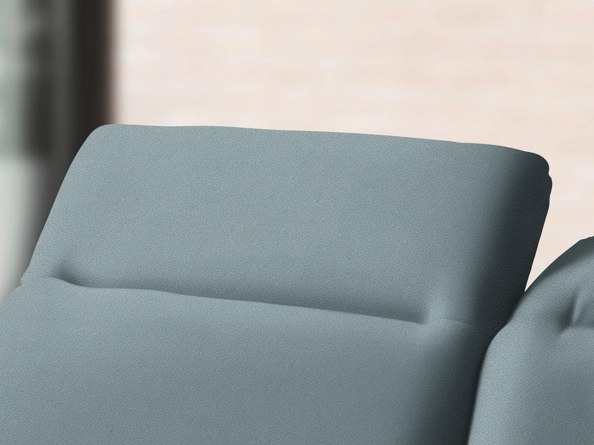 ECKSOFA in Flachgewebe Hellblau  - Schwarz/Hellblau, Design, Textil/Metall (180/289cm) - Stylife