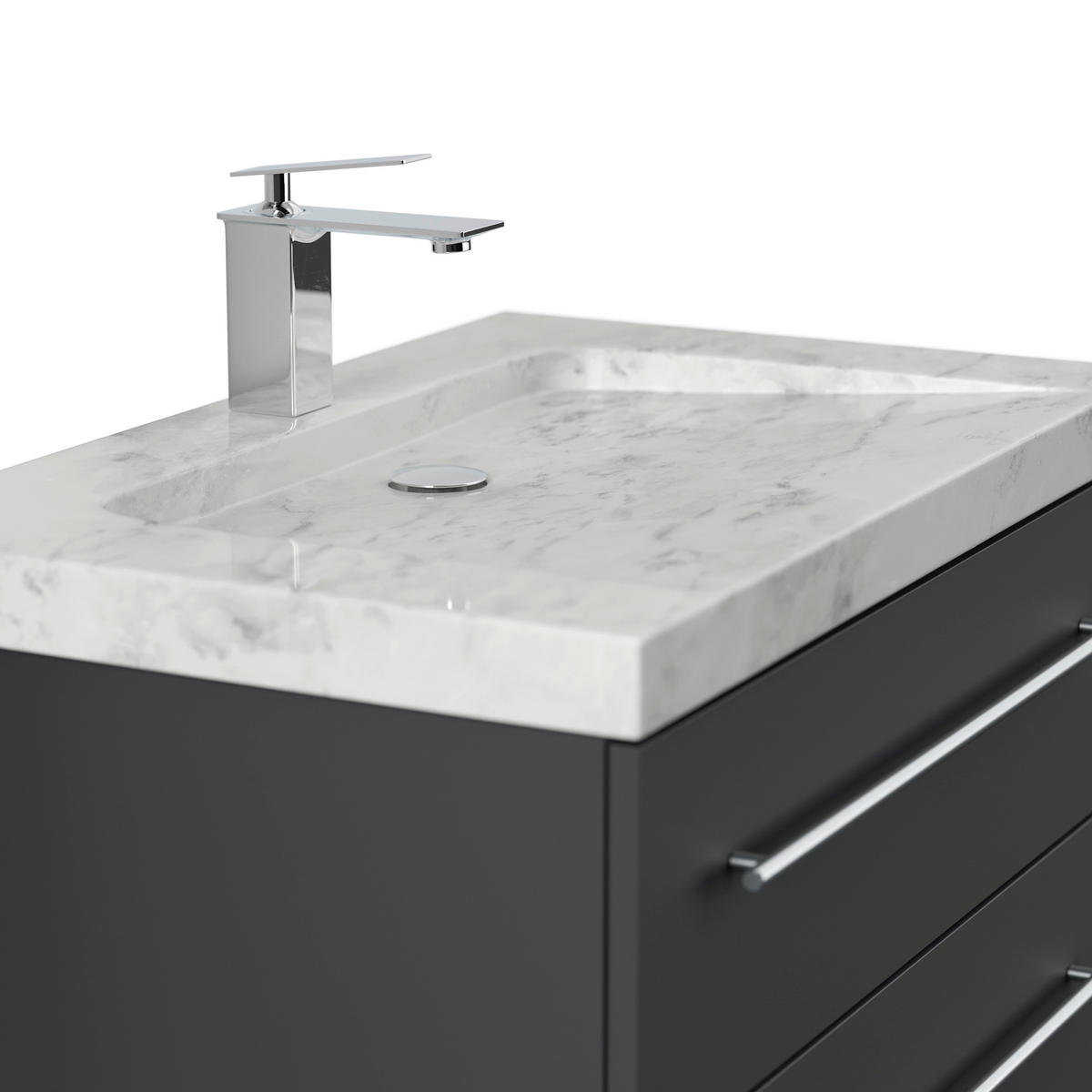 WASCHTISCHKOMBI 75 cm  - Graphitfarben, Basics, Holzwerkstoff/Stein (75cm) - MID.YOU