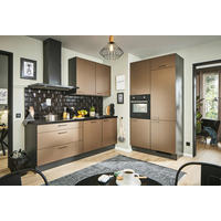 ECKKÜCHE 220/120 cm  in Bronzefarben, Graphitfarben, Schwarz  - Chromfarben/Schwarz, Design, Holzwerkstoff/Metall (220/120cm) - Xora