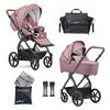 KINDERWAGENSET FX4 Classic  - Schwarz/Altrosa, Basics, Textil/Metall (57/129/100cm) - Gesslein
