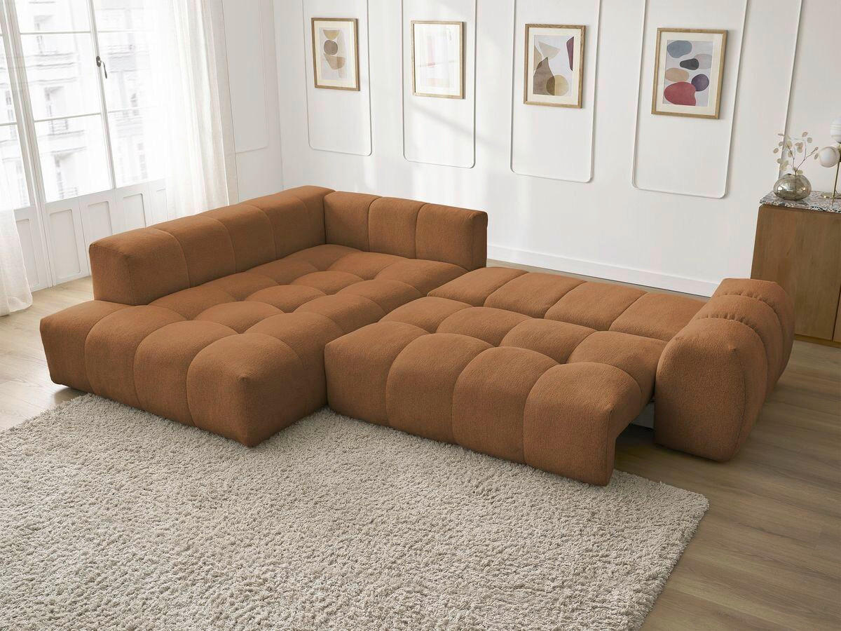 ECKSCHLAFSOFA EVEREST  mit Rücken echt, Armteil links, Armteil rechts Flachgewebe Orange  - Schwarz/Orange, MODERN, Kunststoff/Textil (320/212cm)