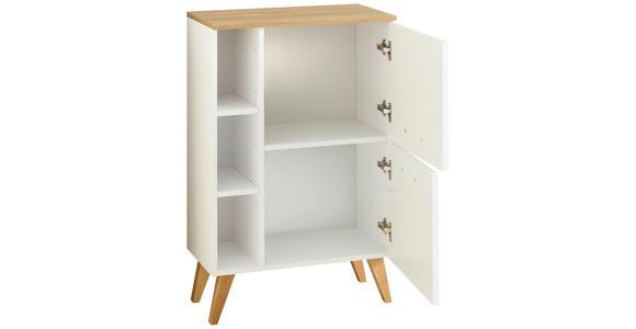 UNTERSCHRANK 60,2/76,8/32,5 cm   - Eichefarben/Weiß, KONVENTIONELL, Glas/Holz (60,2/76,8/32,5cm) - Xora