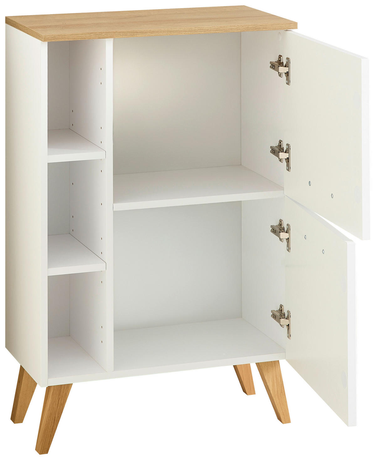 UNTERSCHRANK 60,2/76,8/32,5 cm   - Eichefarben/Weiß, KONVENTIONELL, Glas/Holz (60,2/76,8/32,5cm) - Xora