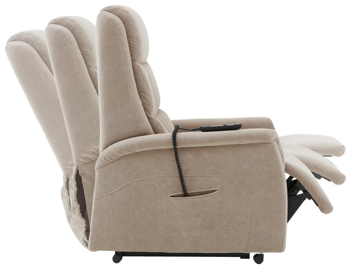 FERNSEHSESSEL in Mikrofaser Beige  - Beige/Schwarz, KONVENTIONELL, Kunststoff/Textil (70/105/88cm) - Valdera