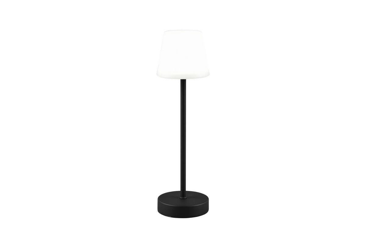 STOLNÍ LAMPA NA BATERIE, tlačítkový spínač, 11,00/39,00 cm  - bílá/černá, Konvenční, kov/plast (11,00/39,00cm)