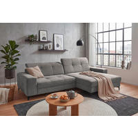 ECKSOFA SORELLA Grau Chenille Kopfteilverstellung, Sitztiefenverstellung  - Schwarz/Grau, Design, Kunststoff/Textil (328/182cm) - MID.YOU