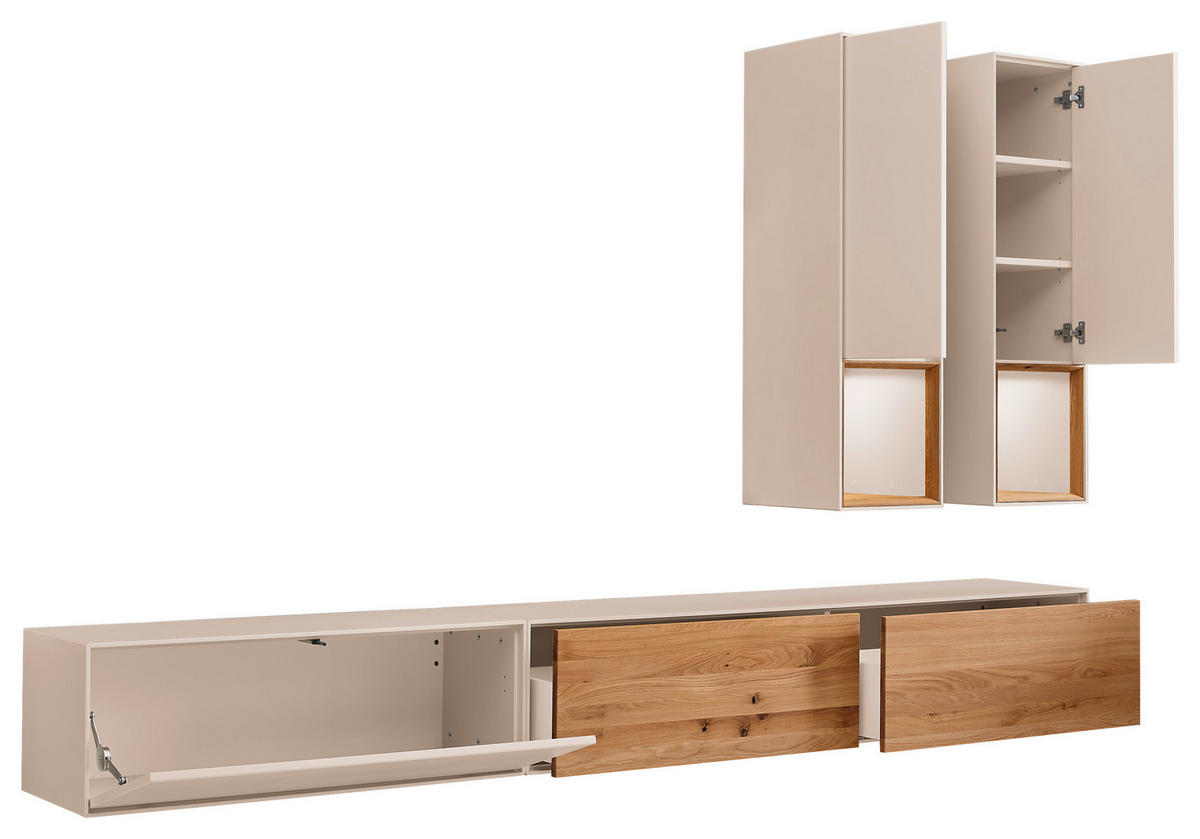 WOHNWAND  Sandfarben, Wildeiche 285/190/39 cm  - Sandfarben/Wildeiche, Design, Holz/Holzwerkstoff (285/190/39cm) - Dieter Knoll