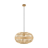 HÄNGLAMPA Amsfield 38/110 cm  - svart/naturfärgad, Design, metall/textil (38/110cm) - Eglo