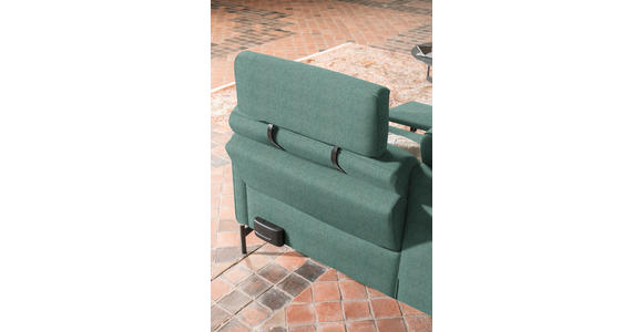 ECKSOFA in Flachgewebe Türkis  - Türkis/Anthrazit, Design, Textil/Metall (230/254cm) - Ambiente