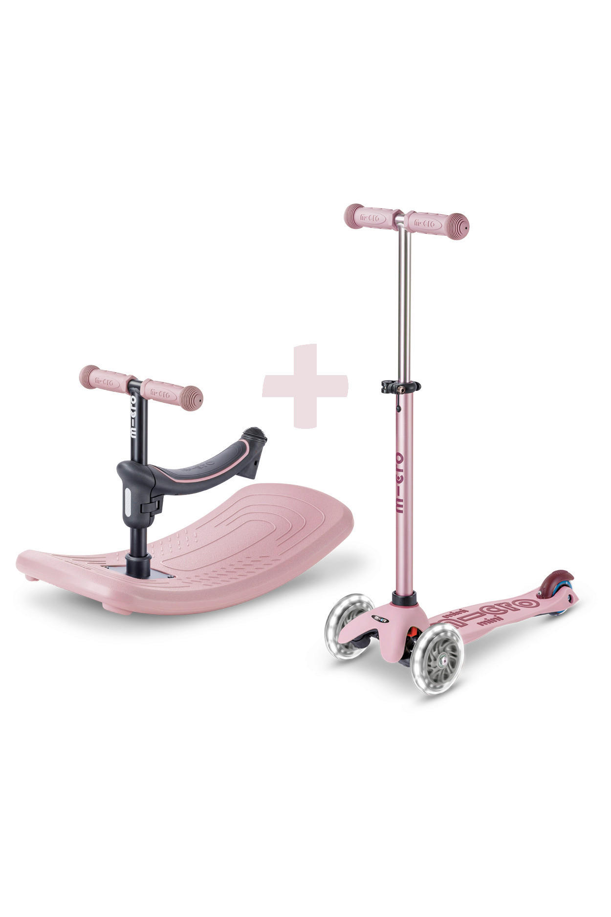 Micro Mobility Kinderscooter Mini Rock \u0026 Go Hellrosa 28x45-77x67 cm