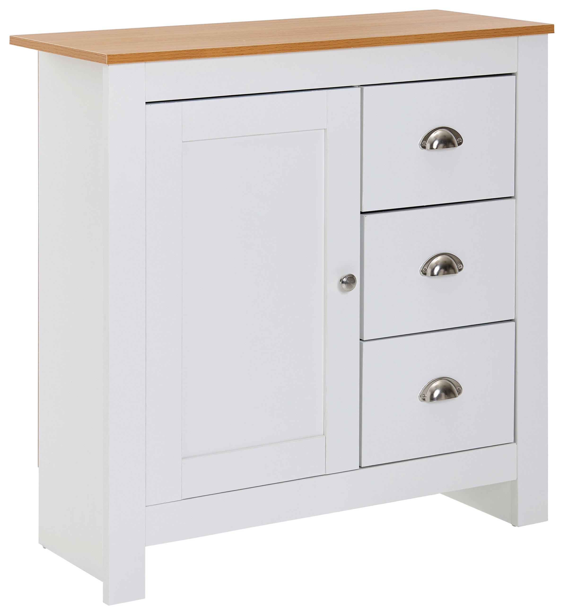 KOMMODE  in 79/81/35 cm  - Weiß/Braun, MODERN, Holzwerkstoff/Metall (79/81/35cm) - MID.YOU