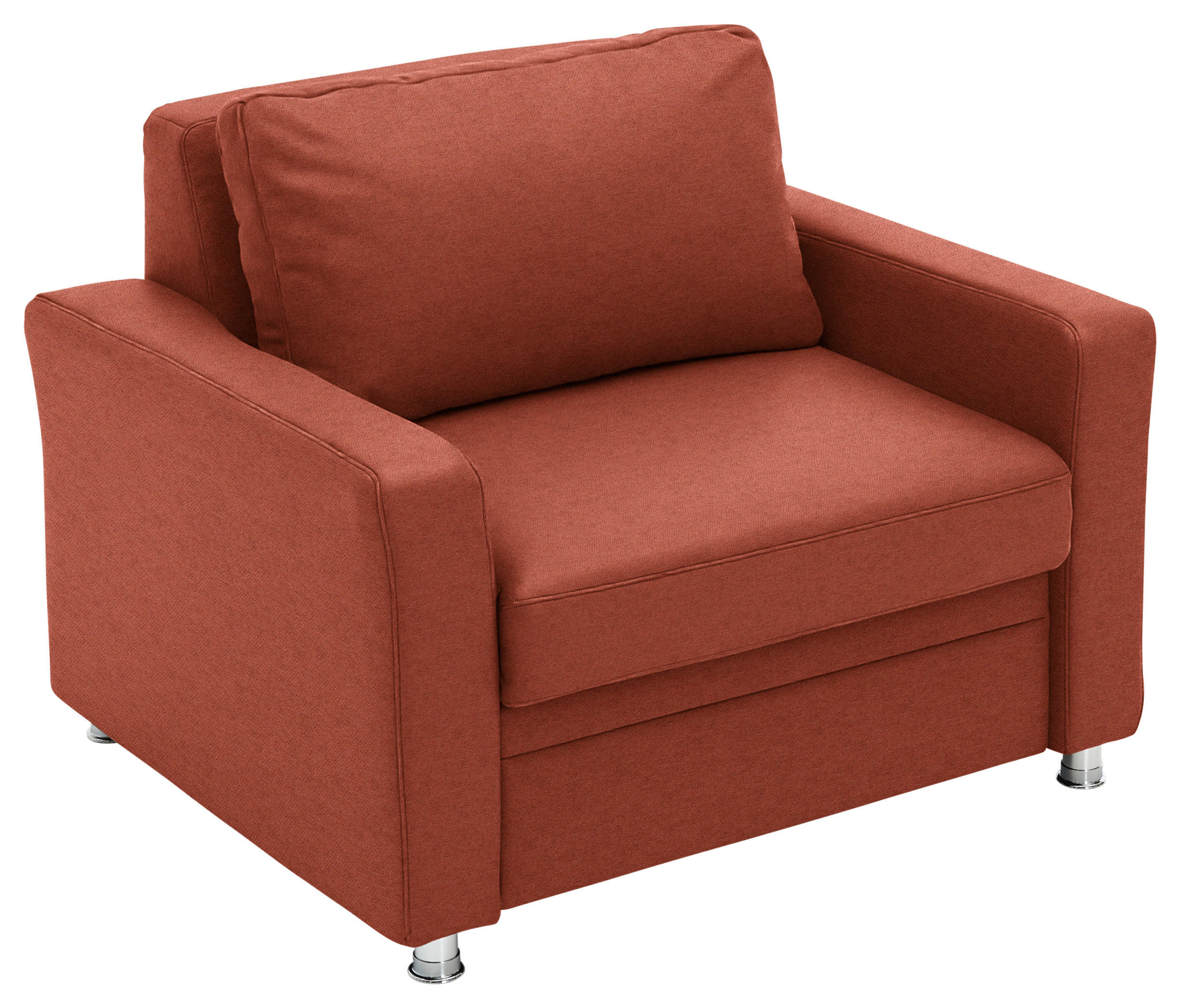 SCHLAFSESSEL Chenille Rotorange  - Rotorange/Alufarben, Konventionell, Textil/Metall (106/90/100cm) - Beldomo Style