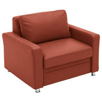 SCHLAFSESSEL Chenille Rotorange  - Rotorange/Alufarben, Konventionell, Textil/Metall (106/90/100cm) - Beldomo Style