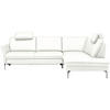 ECKSOFA in Echtleder Weiss  - Weiss/Alufarben, Konventionell, Leder/Metall (284/220cm) - Beldomo Premium