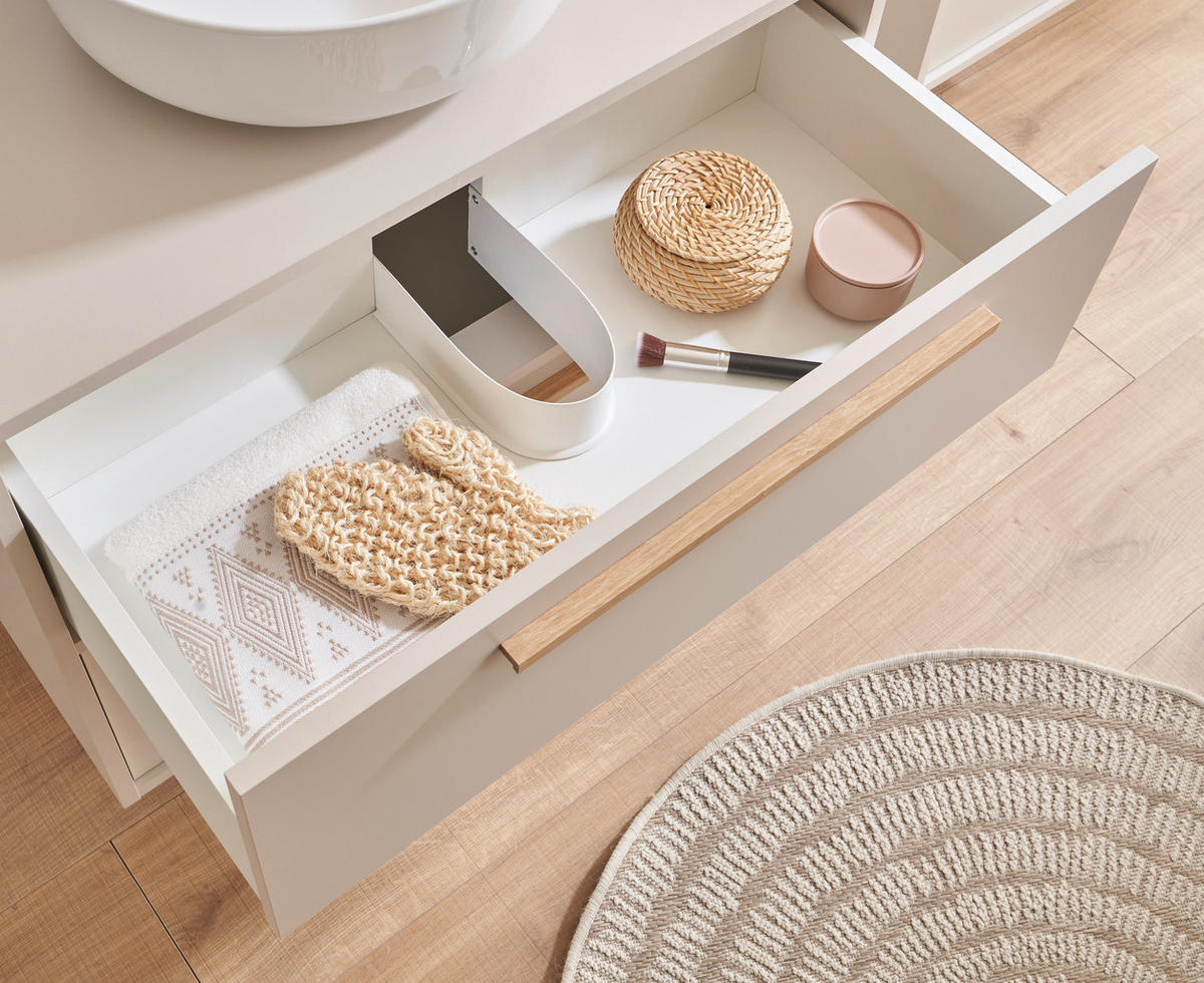 WASCHBECKENUNTERSCHRANK 80/56/46 cm  - Kaschmir/Eichefarben, Design, Holzwerkstoff/Kunststoff (80/56/46cm) - home24