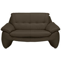 2-SITZER-SOFA Braun Echtleder  - Silberfarben/Braun, KONVENTIONELL, Leder/Metall (154/86/91cm) - Celina Home