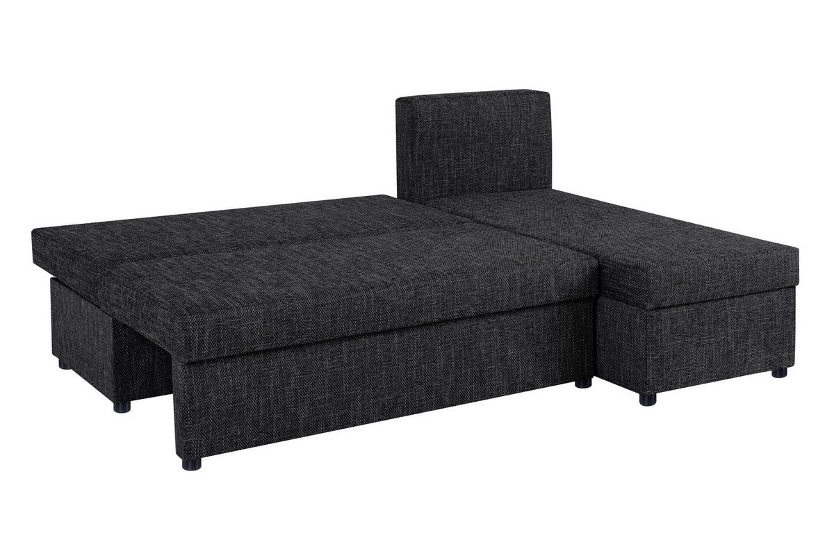 SAROKKANAPÉ textil, faalapú anyag fekete  - fekete, Design, műanyag/faalapú anyag (195/147cm) - P & B