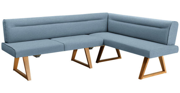 ECKBANK 230/170 cm  in Eichefarben, Hellblau  - Eichefarben/Hellblau, KONVENTIONELL, Holz/Textil (230/170cm) - Moderano