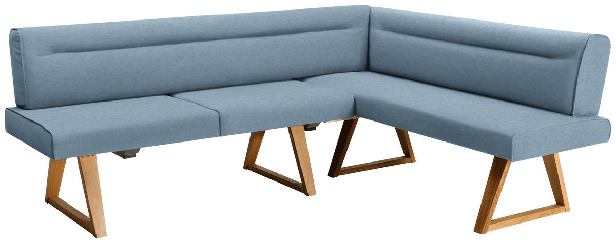 ECKBANK 230/170 cm  in Eichefarben, Hellblau  - Eichefarben/Hellblau, KONVENTIONELL, Holz/Textil (230/170cm) - Moderano