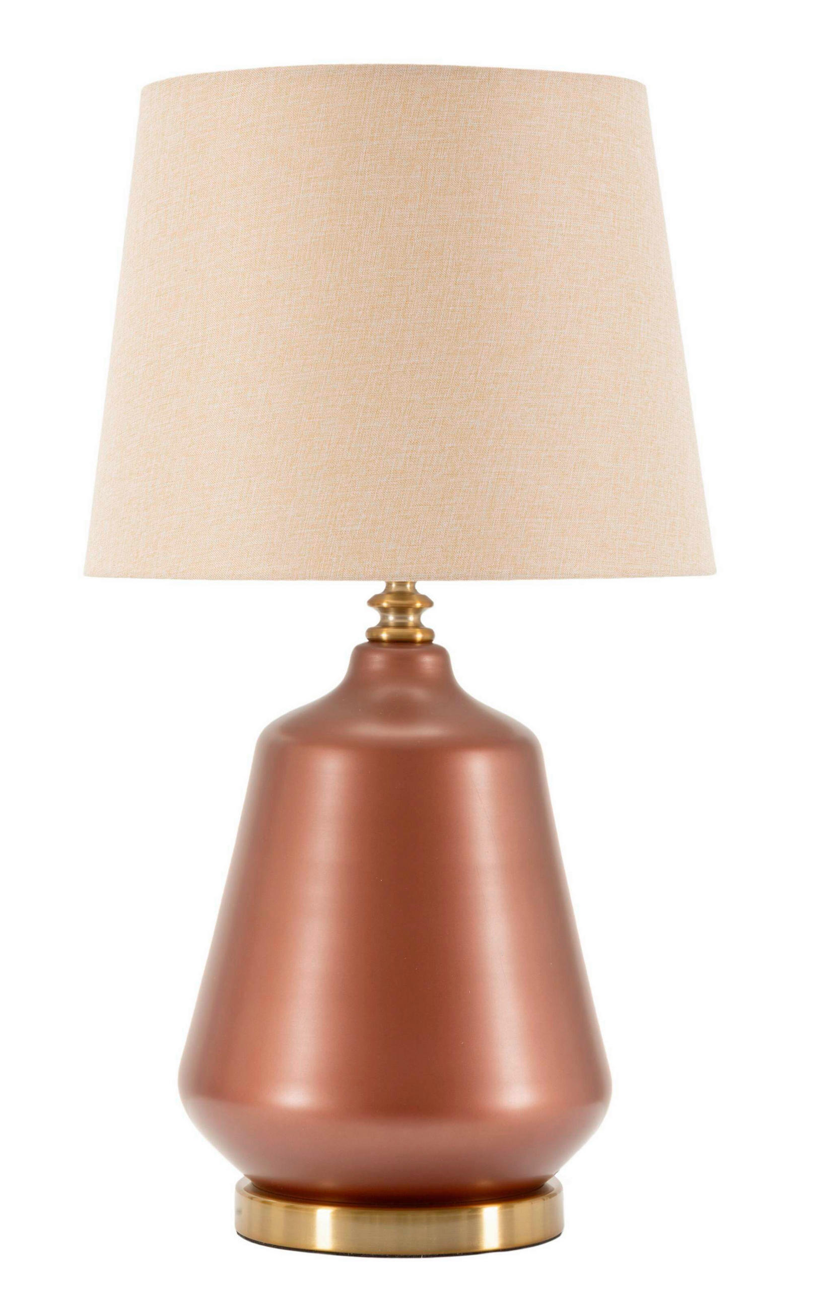 TISCHLEUCHTE   - Goldfarben/Braun, Basics, Glas/Textil (35.5/65/35.5cm)