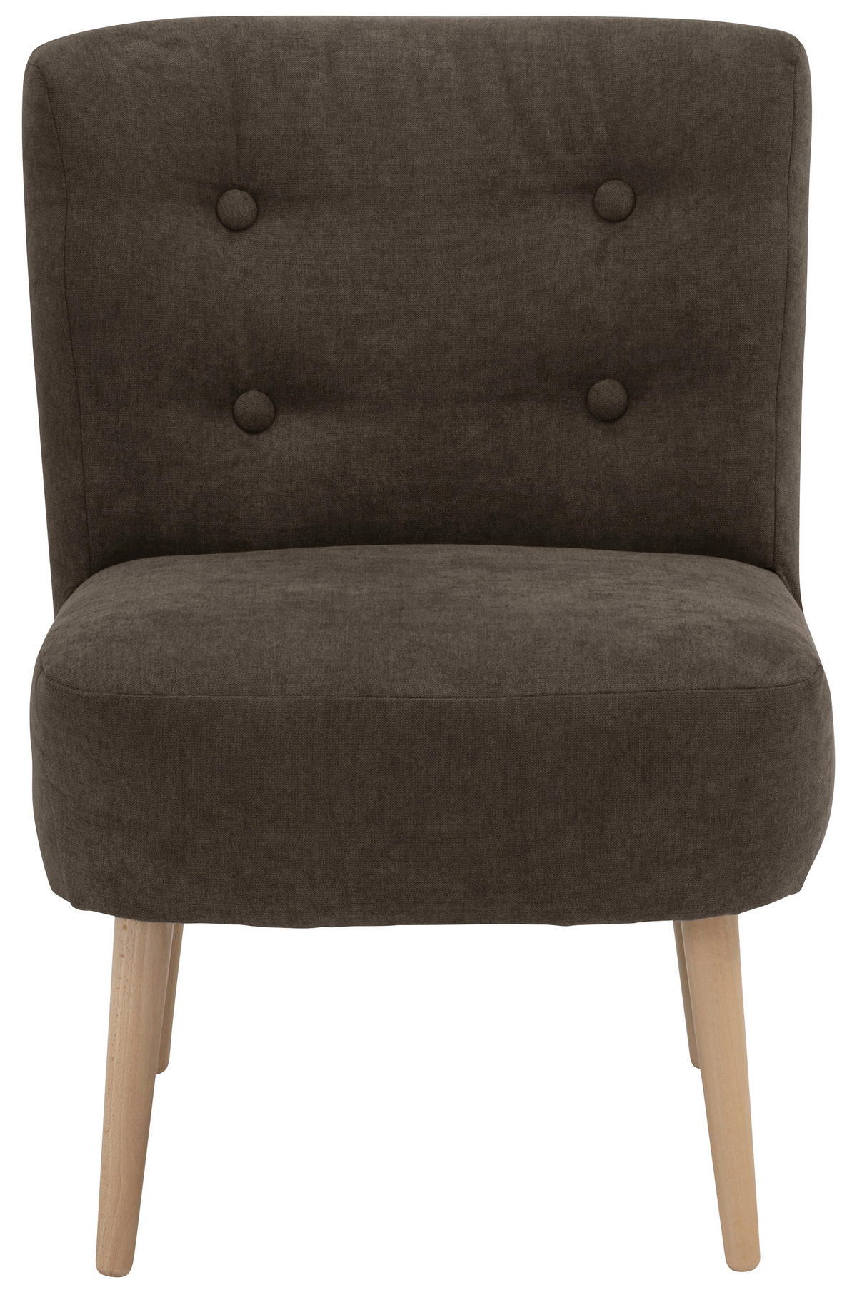 SESSEL in Flachgewebe Dunkelbraun  - Dunkelbraun/Buchefarben, Design, Holz/Textil (58/78/68cm) - Max Winzer