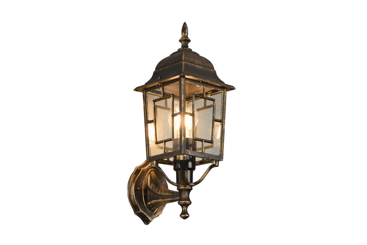 VÄGGLAMPA FÖR UTOMHUS - transparent/rostfärgad, Klassisk, metall/glas (15/19,5/41,5cm) - Trio Leuchten