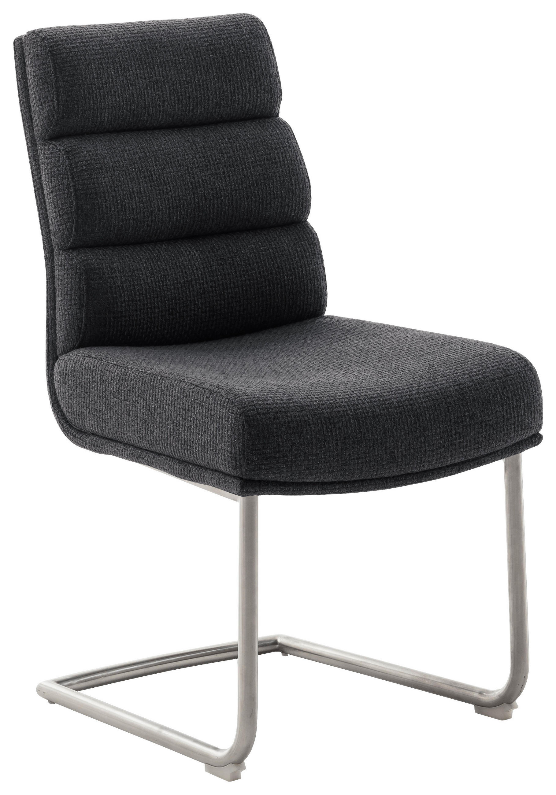 SCHWINGSTUHL  in Edelstahl Webstoff  - Edelstahlfarben/Anthrazit, Design, Textil/Metall (47/90/64cm) - Dieter Knoll