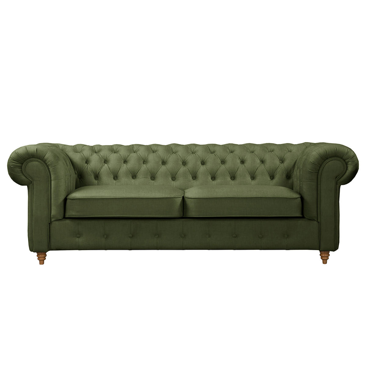 SCHLAFSOFA Laura in Mikrofaser Dunkelgrün  - Dunkelgrün/Braun, Design, Holz/Textil (218/74/91cm) - P & B