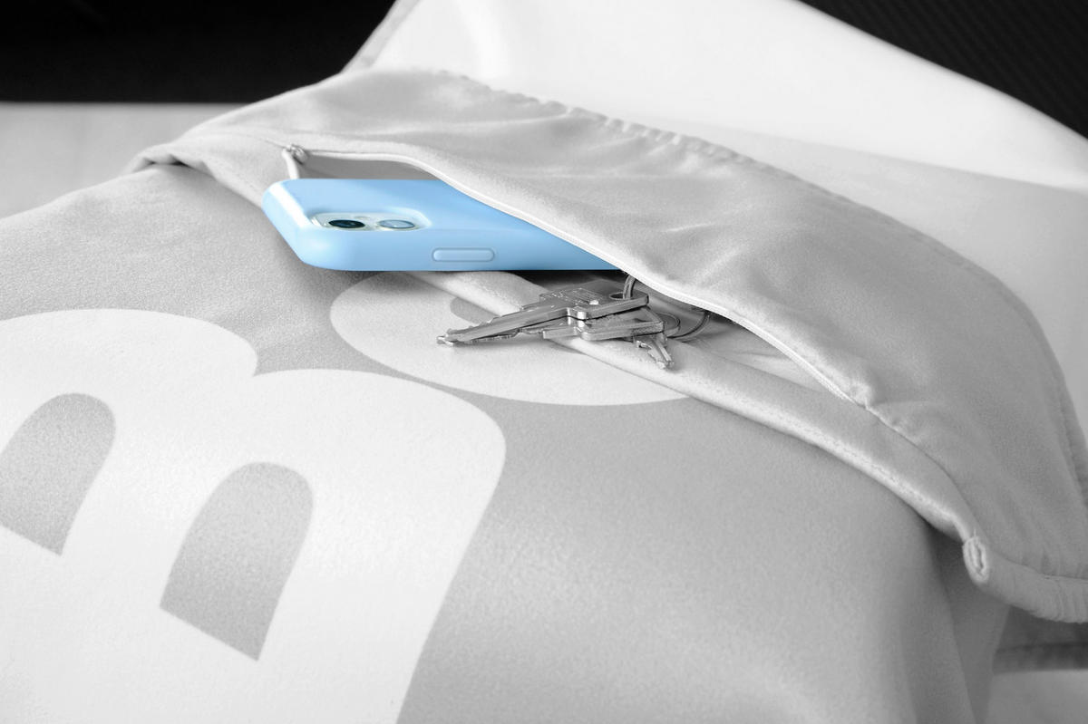 SPORTHANDTUCH 50/110 cm Grau, Weiß  - Weiß/Grau, KONVENTIONELL, Textil (50/110cm) - Bench