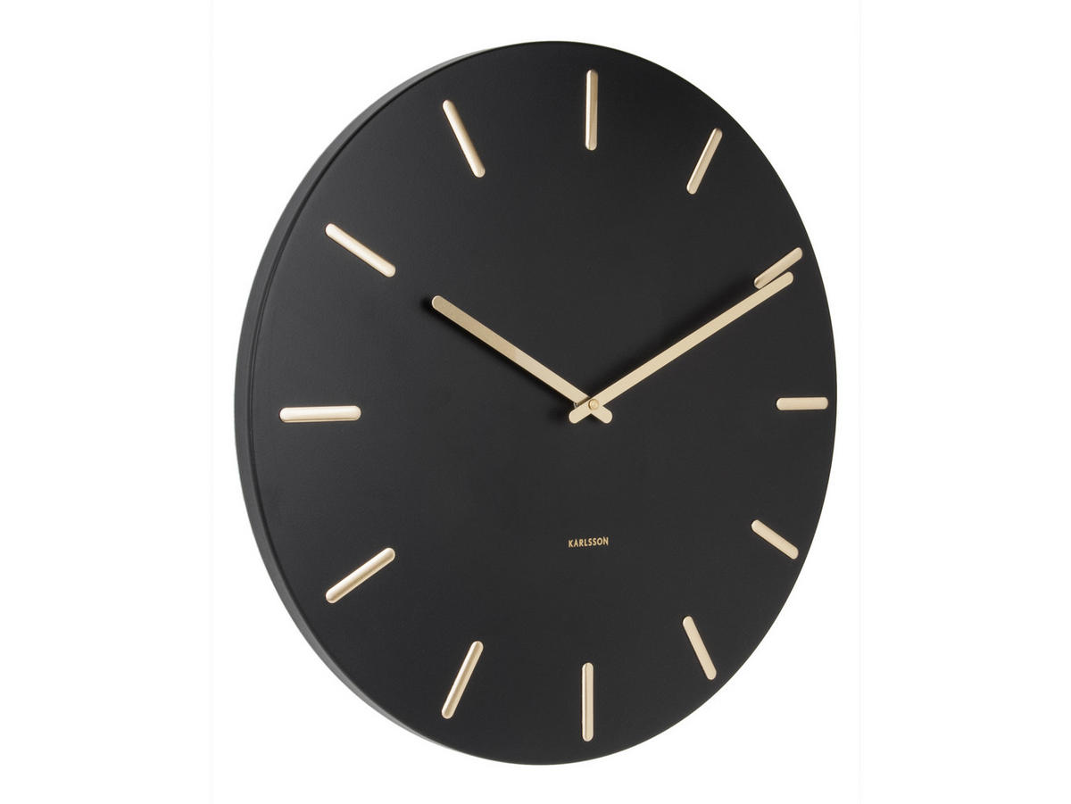 WANDUHR 45/45/3,5 cm   - Schwarz, Basics, Metall (45/45/3,5cm) - Karlsson
