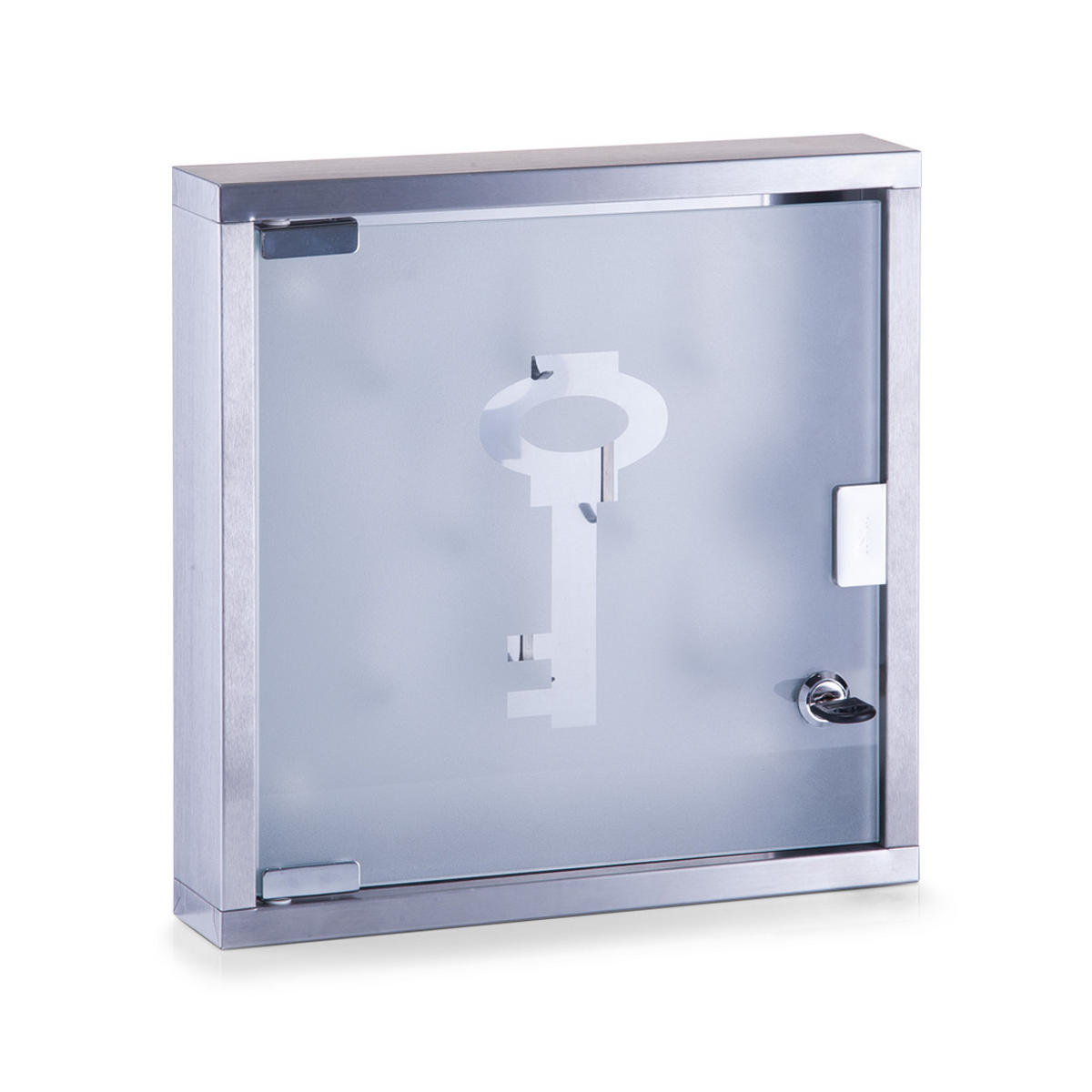 SCHLÜSSELKASTEN - Silberfarben, Basics, Glas/Metall (30/30/6cm) - Zeller Present
