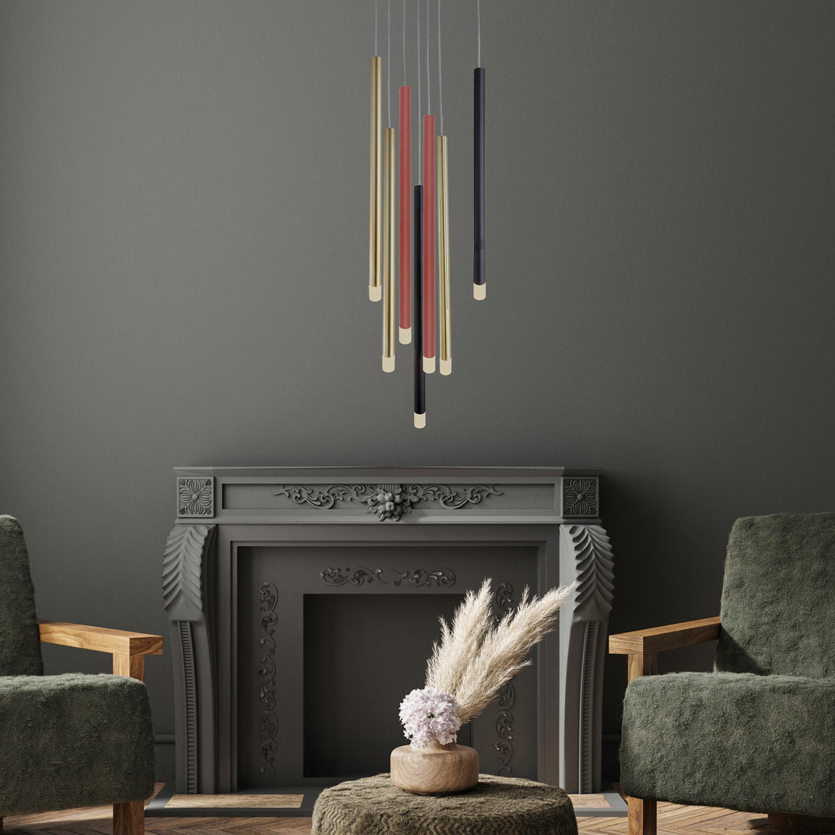 HÄNGELEUCHTE Lungo 150/30/30 cm  - Multicolor, Design, Metall (150/30/30cm)