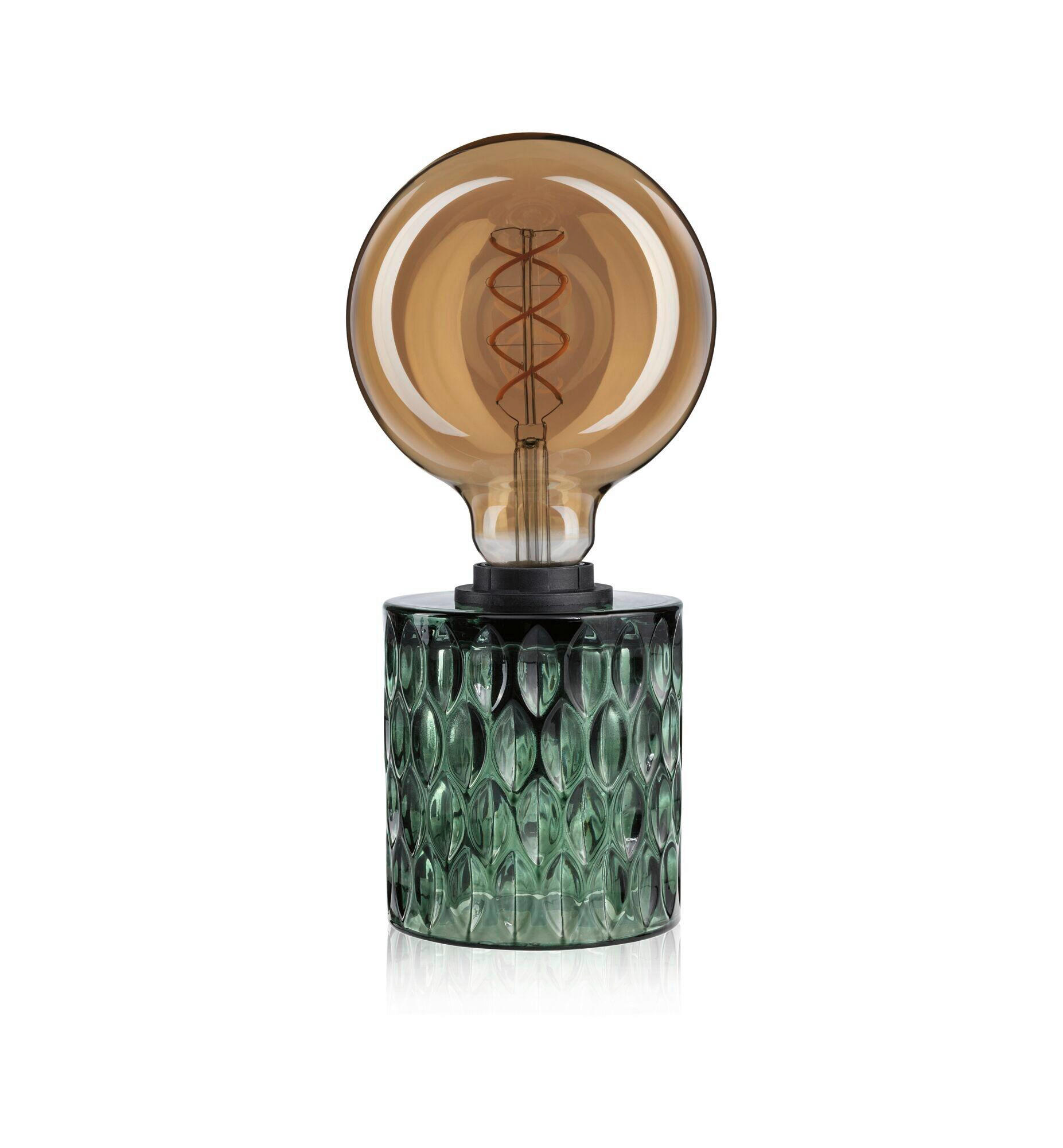 AKKU-TISCHLEUCHTE 11/13 cm  - Grün, Design, Glas (11/13cm) - Paulmann