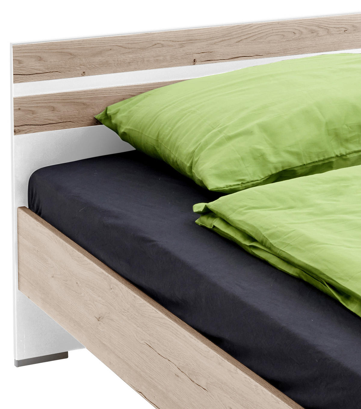 POSTEĽ, 140/200 cm biela, farba duba - biela/farba duba, Design, kompozitné drevo (140/200cm) - MID.YOU