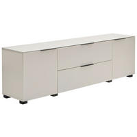 LOWBOARD - Kaschmir/Schwarz, Design, Glas/Holzwerkstoff (180/54.7/42cm) - Novel