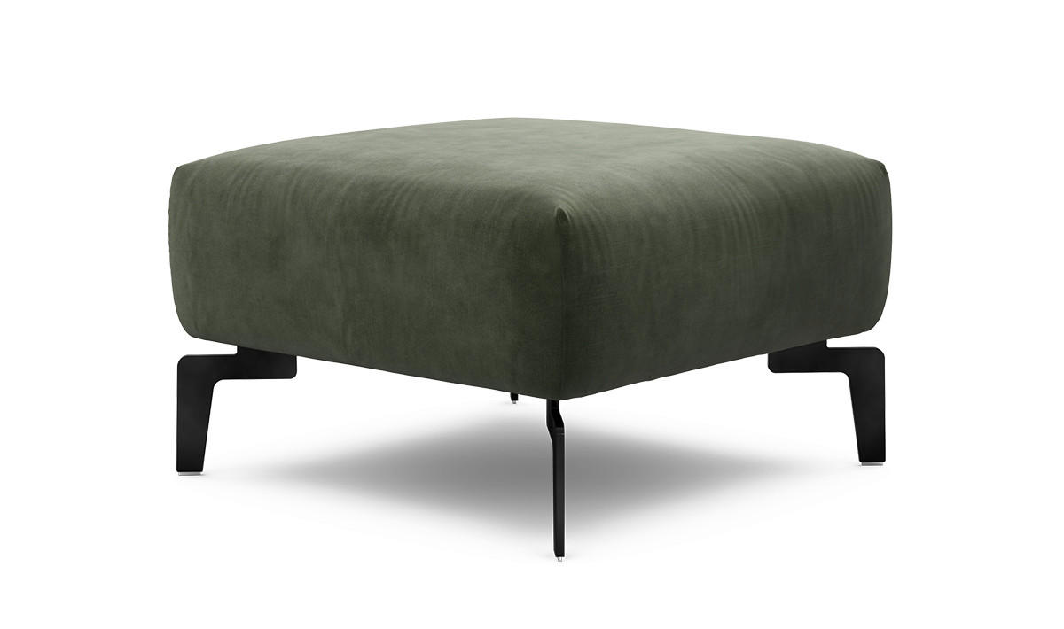 HOCKER in Textil Waldgrün  - Waldgrün/Schwarz, Design, Textil/Metall (70/70/46cm) - SENSOO