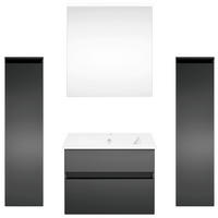 BADEZIMMER  in 122,4 cm  - Dunkelgrau/Anthrazit, KONVENTIONELL, Holzwerkstoff (122,4cm) - Puris