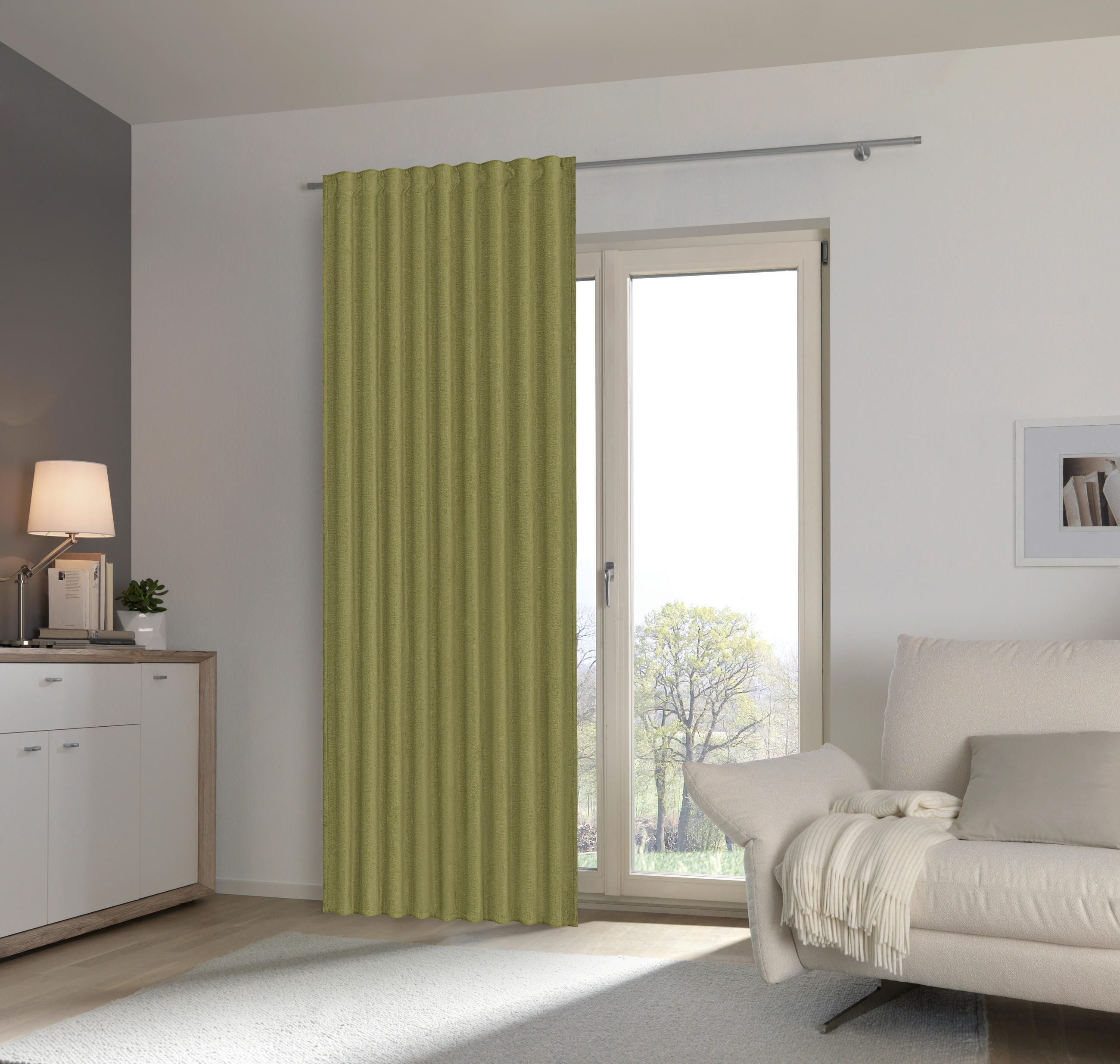 FERTIGVORHANG  blickdicht   140/245 cm  - Grün, Basics, Textil (140/245cm) - Esposa