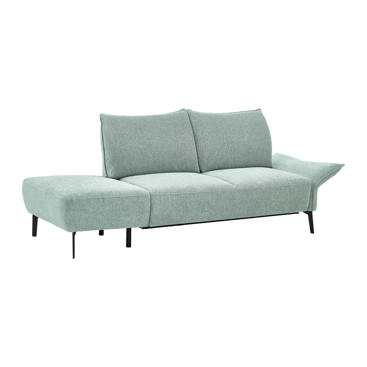 RÉCAMIERE Chenille Hellblau  - Schwarz/Hellblau, Konventionell, Textil/Metall (206/90/92cm) - Elegando