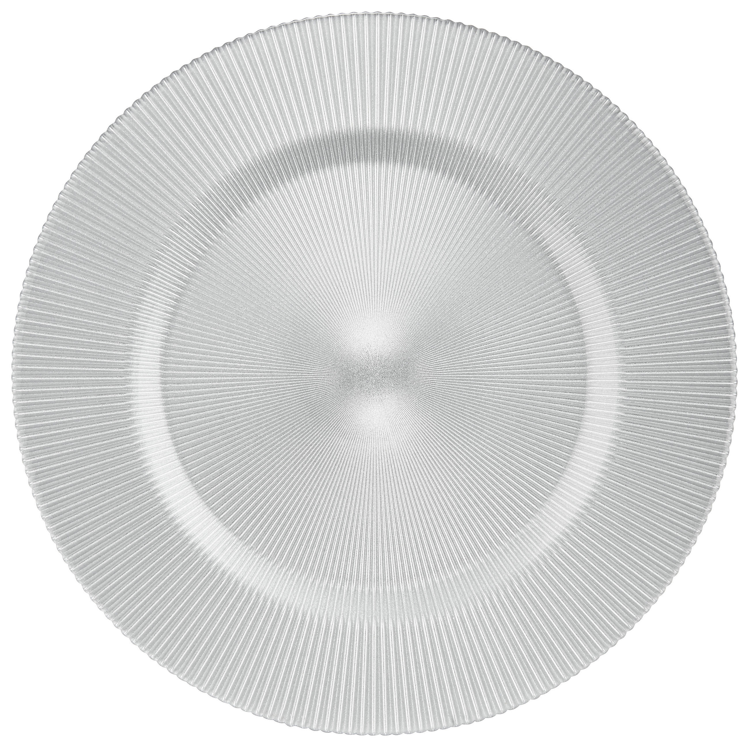 PODLOŽKA POD TALÍŘ, sklo, 34 cm - barvy stříbra, Konvenční, sklo (34cm) - Novel