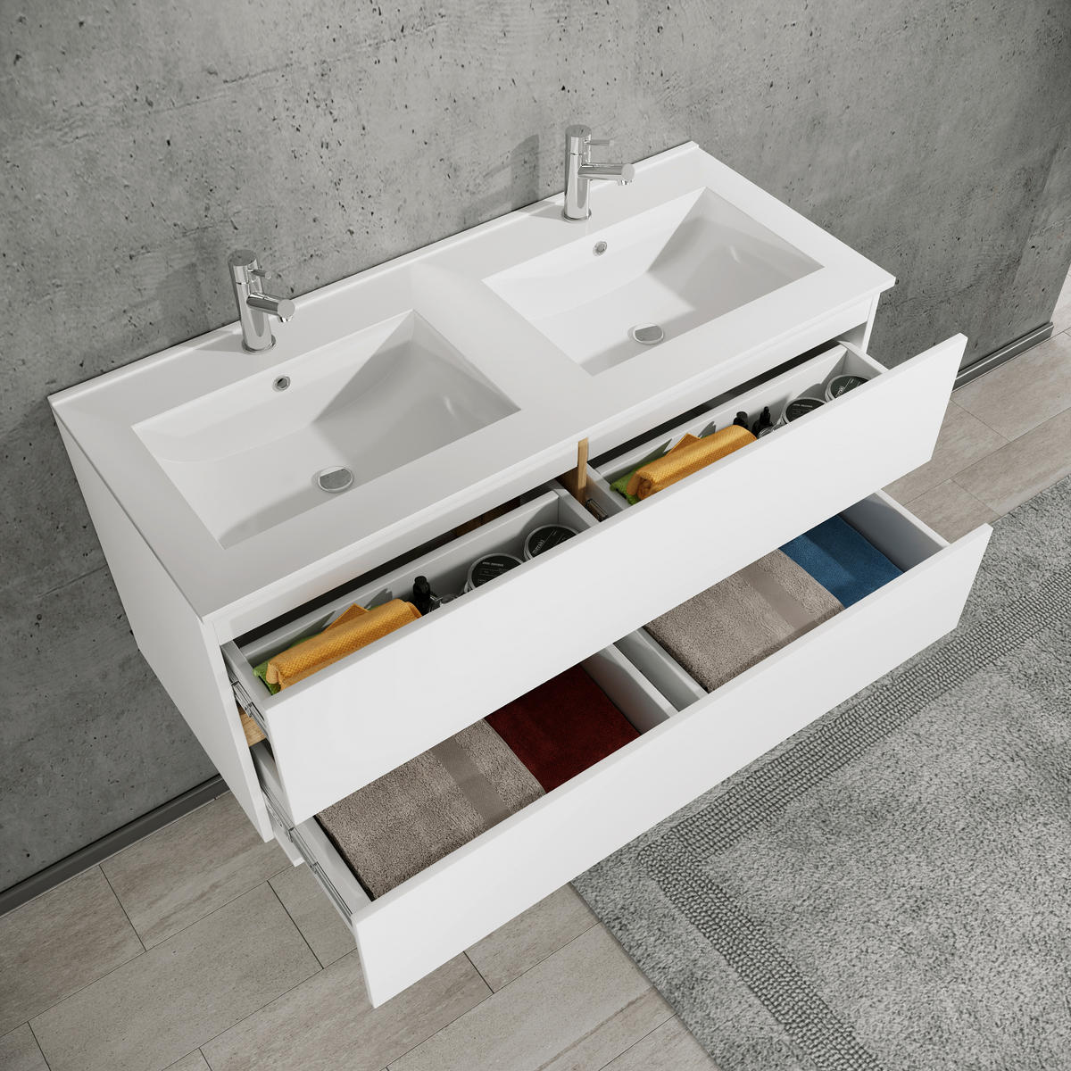BADEZIMMER 2-teilig  in  - Honigeiche/Weiß, Trend, Keramik/Holzwerkstoff (112/51/47cm) - MID.YOU