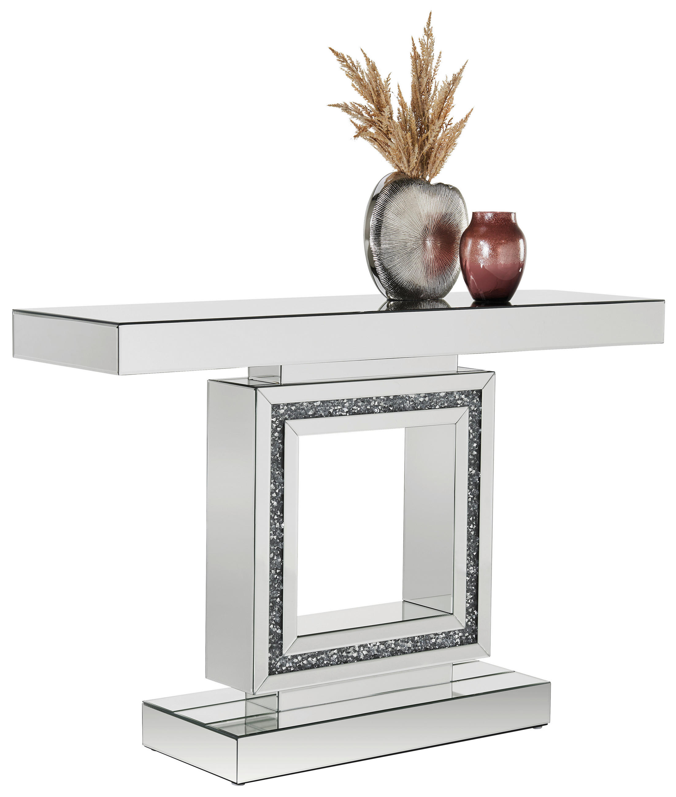 KONZOLASZTAL üveg, faalapú anyag 120/35/80 cm    - ezüstszínű, Lifestyle, faalapú anyag/üveg (120/35/80cm) - Xora