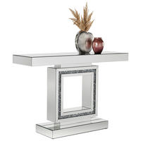 KONZOLASZTAL üveg, faalapú anyag 120/35/80 cm    - ezüstszínű, Lifestyle, faalapú anyag/üveg (120/35/80cm) - Xora