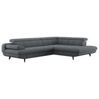 ROHOVÁ SEDAČKA, textil, antracitová - čierna/antracitová, Design, kov/textil (317/79/231cm) - Welnova