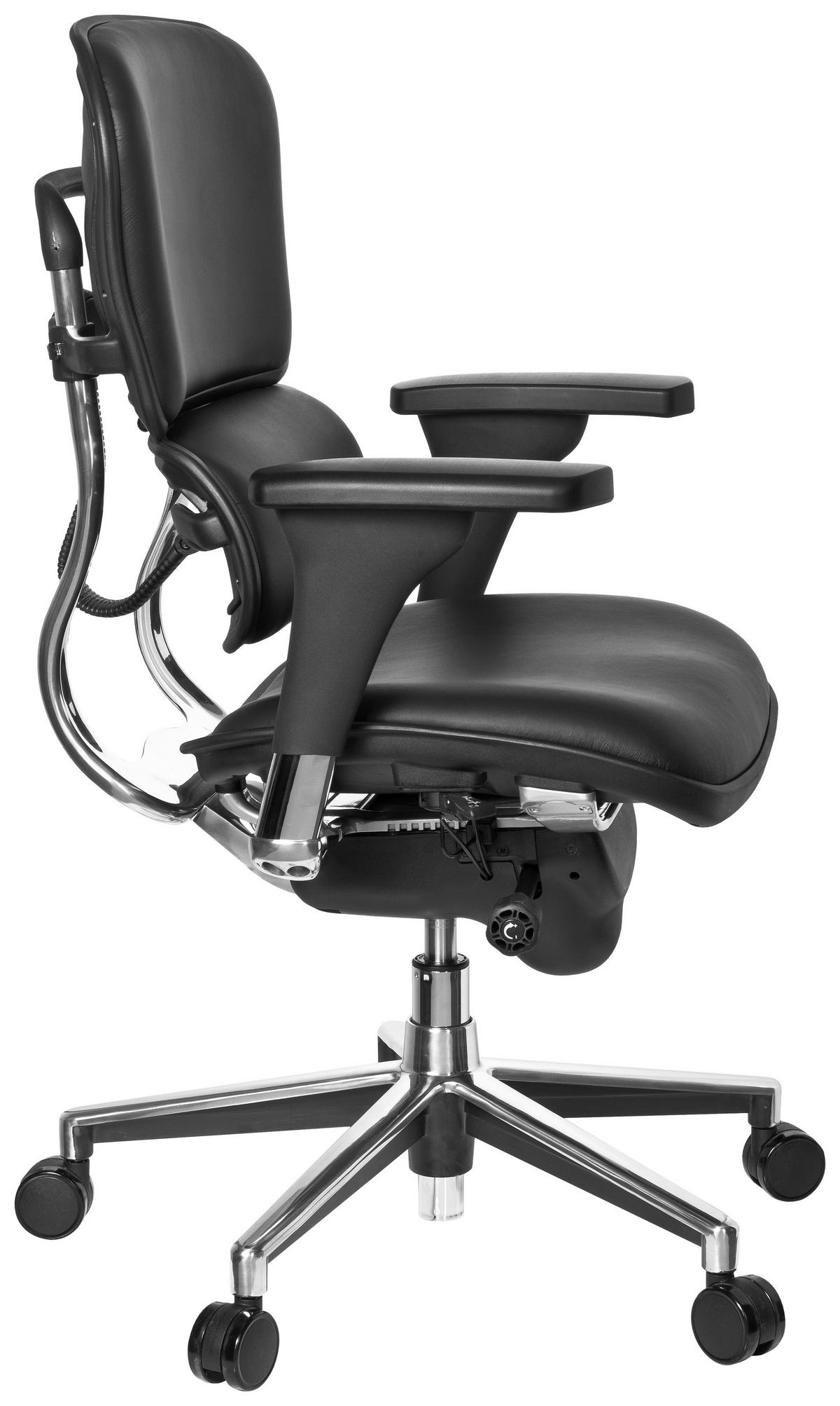 DREHSTUHL Lederlook Schwarz  - Chromfarben/Schwarz, MODERN, Leder/Kunststoff (61/120/48cm) - MID.YOU