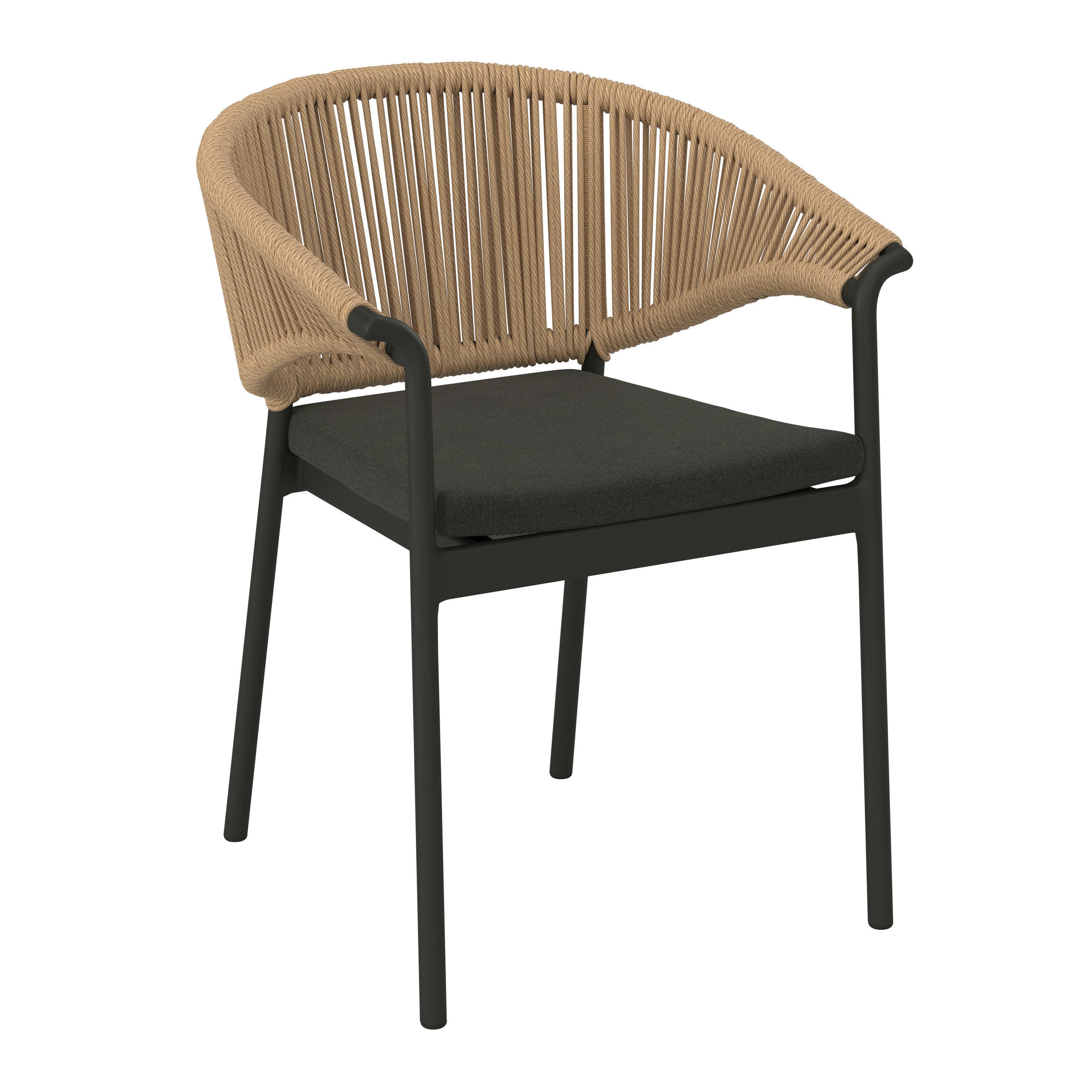 STAPELSESSEL Aluminium Naturfarben, Schwarz  - Schwarz/Naturfarben, Design, Kunststoff/Textil (64/79,5/59cm) - Dieter Knoll