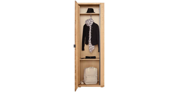 GARDEROBENSCHRANK  in 62/196/38 cm  - Wildeiche/Anthrazit, Natur, Holz/Holzwerkstoff (62/196/38cm) - Linea Natura
