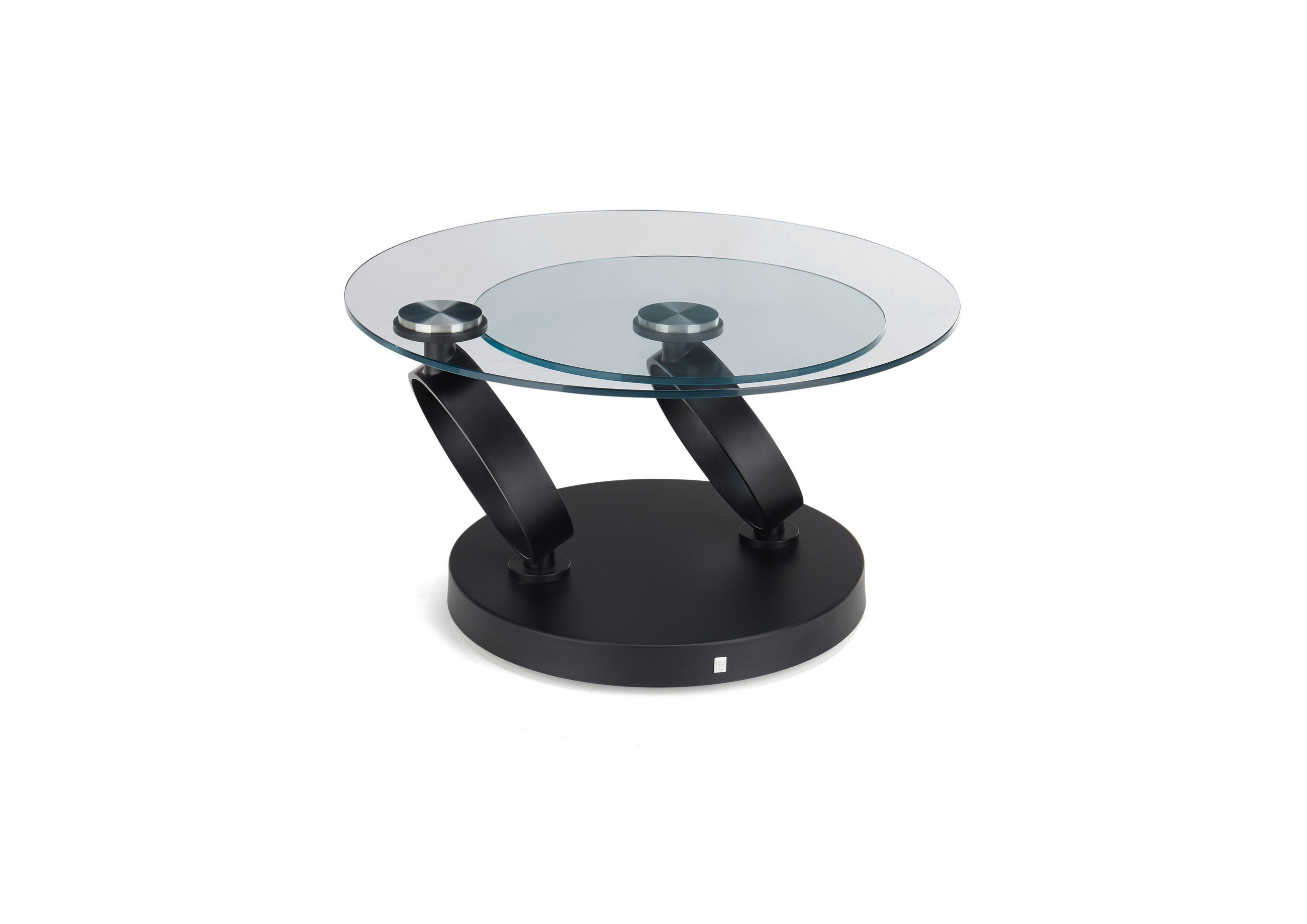 COUCHTISCH Klarglas 80-135/80/43 cm rund Klar, Schwarz  - Klar/Schwarz, Design, Glas/Metall (80-135/80/43cm) - Musterring