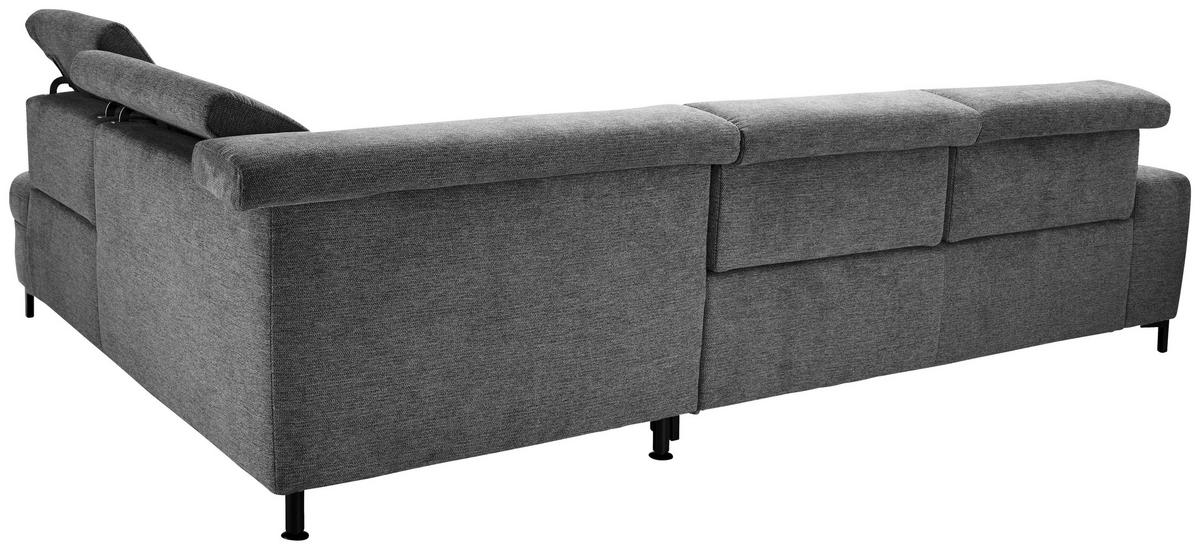 ECKSOFA Anthrazit Webstoff  - Anthrazit/Schwarz, KONVENTIONELL, Textil/Metall (314/220cm) - SetOne by Musterring